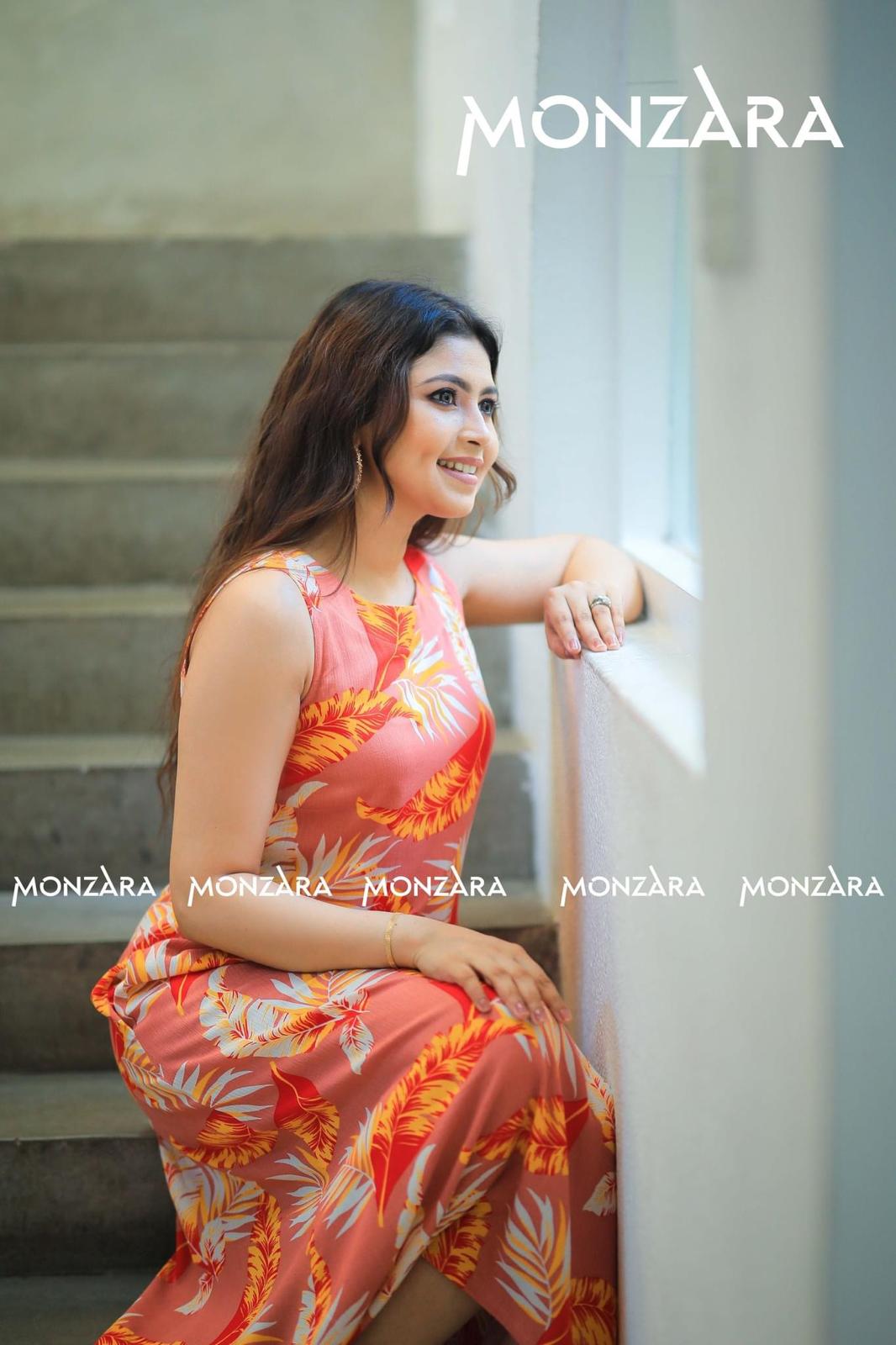 Leaf Print Sleeveless Dress