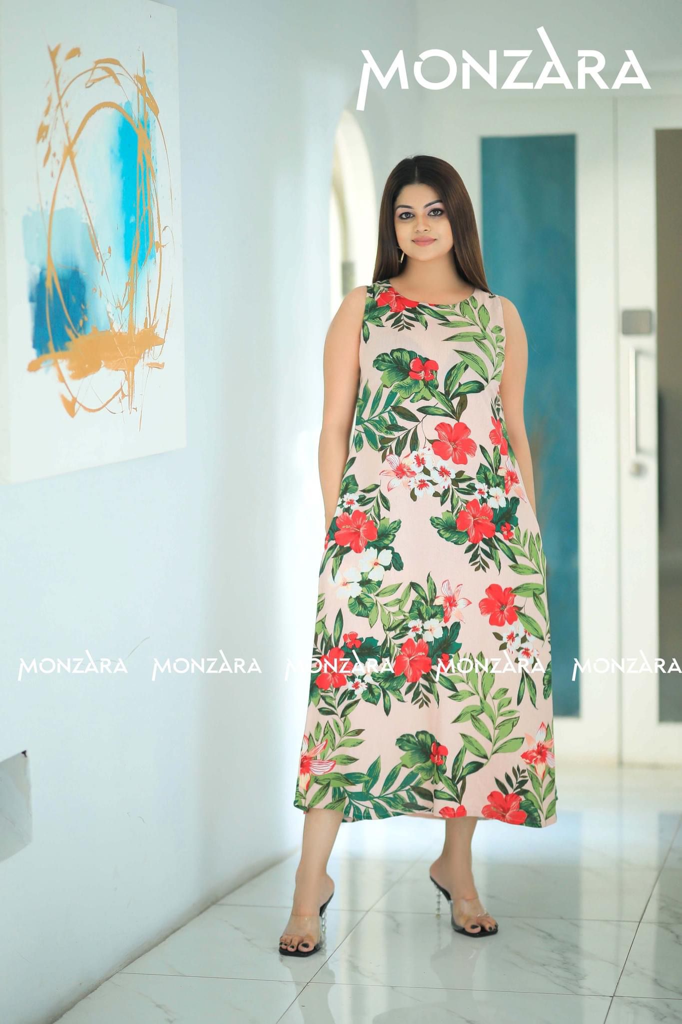 Floral Print Sleeveless Dress